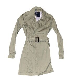 American Eagle Olive Green Short Trench Coat/Jacket Size Medium